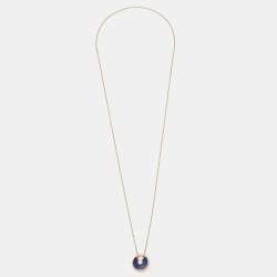 Cartier Amulette De Cartier Lapis Lazuli Diamond 18k Yellow Gold Small Model Necklace