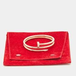 Pre Owned Cartier Juste Un Clou Diamonds 18k Rose Gold Double Bracelet 16