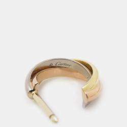 Pre Owned Cartier 18K White, Yellow, Rose Gold Trinity Earrings
