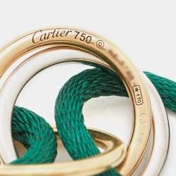 Cartier Trinity Diamonds 18k Three Tone Gold Adjustable Cord Bracelet