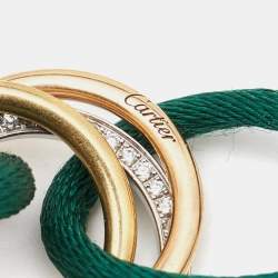 Cartier Trinity Diamonds 18k Three Tone Gold Adjustable Cord Bracelet