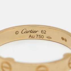 Pre Owned Cartier Love 18k Yellow Gold Wedding Band Ring Size 58