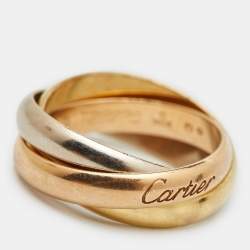 Pre Owned Cartier Trinity 18k Three Tone Gold Ring Size 53
