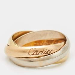 Pre Owned Cartier Trinity 18k Three Tone Gold Ring Size 53