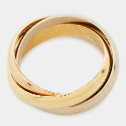 Pre Owned Cartier Trinity 18k Three Tone Gold Ring Size 53