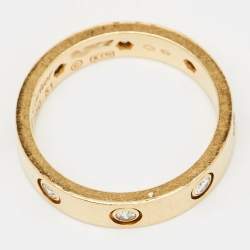 Cartier Love 8 Diamond 18k Yellow Gold Small Model Wedding Band Ring 51
