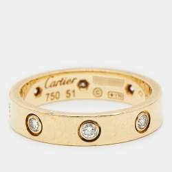 Cartier Love 8 Diamond 18k Yellow Gold Small Model Wedding Band Ring 51