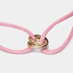 Pre Owned Cartier Trinity 18k Three Tone Gold Adjustable Cord Bracelet