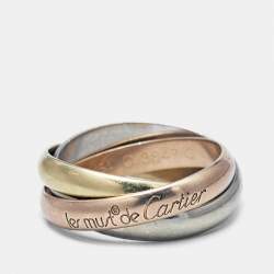 Cartier Trinity 18k Three Tone Gold Ring Size 54