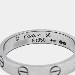 Cartier Love Platinum Small Model Wedding Band Ring Size 56