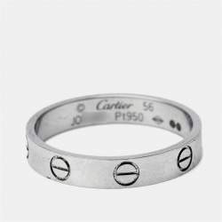 Cartier Love Platinum Small Model Wedding Band Ring Size 56
