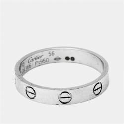 Cartier Love Platinum Small Model Wedding Band Ring Size 56