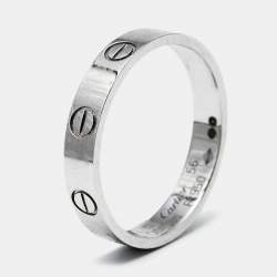 Cartier Love Platinum Small Model Wedding Band Ring Size 56