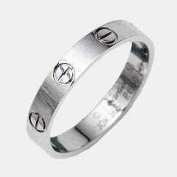 Cartier Love Platinum Small Model Wedding Band Ring Size 56
