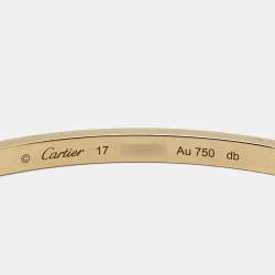 Pre Owned Cartier Love 18k Yellow Gold Small Model Bracelet 17