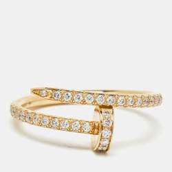 Cartier Juste Un Clou Diamond Half Paved 18k Yellow Gold  Ring Size 51