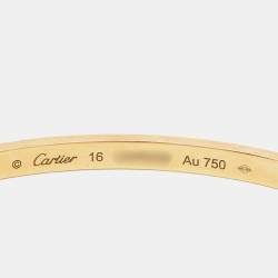 Cartier Love 6 Diamonds 18k Yellow Gold Small Model Bracelet 16