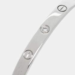 Cartier Love 1 Diamond 18k White Gold Open Cuff Bracelet 17