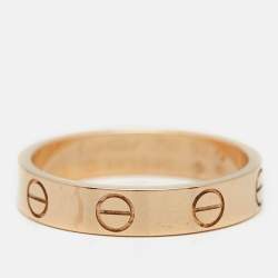 مملوكة مسبقًا Cartier Love 18k Rose Gold Wedding Band Ring Size 50