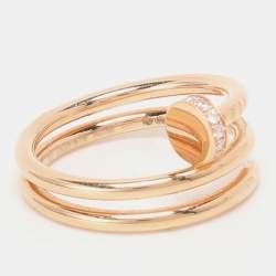 Cartier Juste Un Clou Diamond 18k Rose Gold Ring Size 53