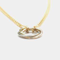Cartier 18K Pink White Yellow Gold Trinity Pendant Necklace