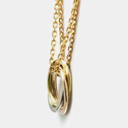 Cartier 18K Pink White Yellow Gold Trinity Pendant Necklace