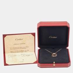 Cartier Trinity Diamond 18k Three Tone Gold Necklace