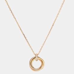 Cartier Trinity Diamond 18k Three Tone Gold Necklace