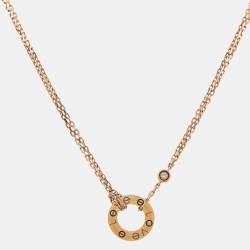 Cartier Love Diamond 18k Rose Gold Necklace