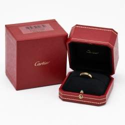 Pre Owned Cartier Love 18k Yellow Gold Small Model Wedding Band Ring Size 55