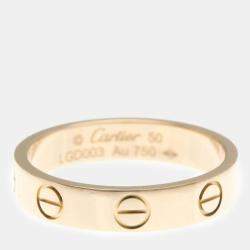 Pre Owned Cartier 18K Rose Gold Love Band Ring EU 50
