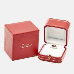 Cartier Amulette De Cartier Onyx Diamond 18k Rose Gold Ring Size 51