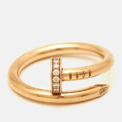 Cartier Juste Un Clou Diamond 18k Rose Gold Classic Model Ring Size 55