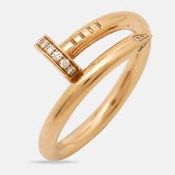 Cartier Juste Un Clou Diamond 18k Rose Gold Classic Model Ring Size 55