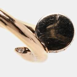 Pre Owned Cartier Juste Un Clou Diamonds 18k Rose Gold Ring Size 52