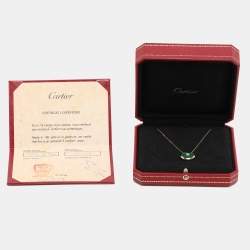 مملوكة مسبقًا Cartier Amulette De Cartier Malachite Diamonds 18k Rose Gold Small Model Necklace
