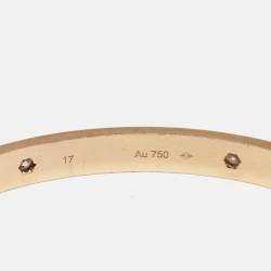Pre Owned Cartier Love 4 Diamonds 18k Rose Gold Bracelet 17