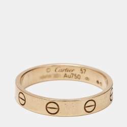 Pre Owned Cartier Love 18k Rose Gold Small Model Wedding Band Ring Size 57