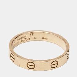 Pre Owned Cartier Love 18k Rose Gold Small Model Wedding Band Ring Size 57