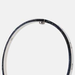 Pre Owned Cartier 18K White Gold and Diamond Love Bangle Bracelet Size 17