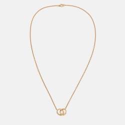 مملوكة مسبقًا Cartier Love Interlocking 2 Hoops 18K Rose Gold Pendant Necklace