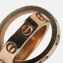 مملوكة مسبقًا Cartier Love Interlocking 2 Hoops 18K Rose Gold Pendant Necklace