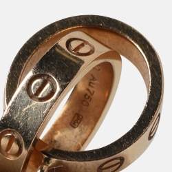 مملوكة مسبقًا Cartier Love Interlocking 2 Hoops 18K Rose Gold Pendant Necklace