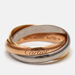 مملوكة مسبقًا Cartier Trinity 18k Three Tone Gold Small Model Ring Size 52