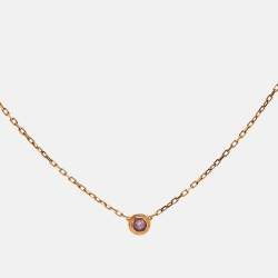 Pre Owned Cartier d'Amour Pink Sapphire 18k Rose Gold Necklace