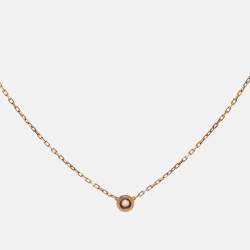 Pre Owned Cartier d'Amour Pink Sapphire 18k Rose Gold Necklace