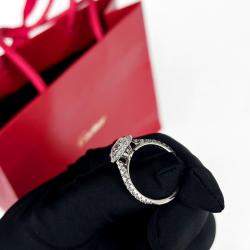 Cartier 18K White Gold and Diamond 1.51 ctw Solitaire Ring EU 56