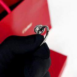 Cartier 18K White Gold and Diamond 1.51 ctw Solitaire Ring EU 56