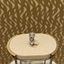 Cartier 18K White Gold Emerald Panthere de Cartier Ring EU 54