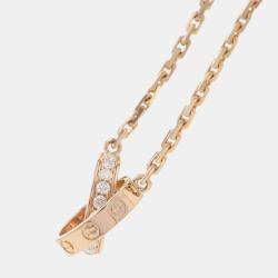 Cartier 18K Rose Gold and Diamond Love Pendant Necklace
